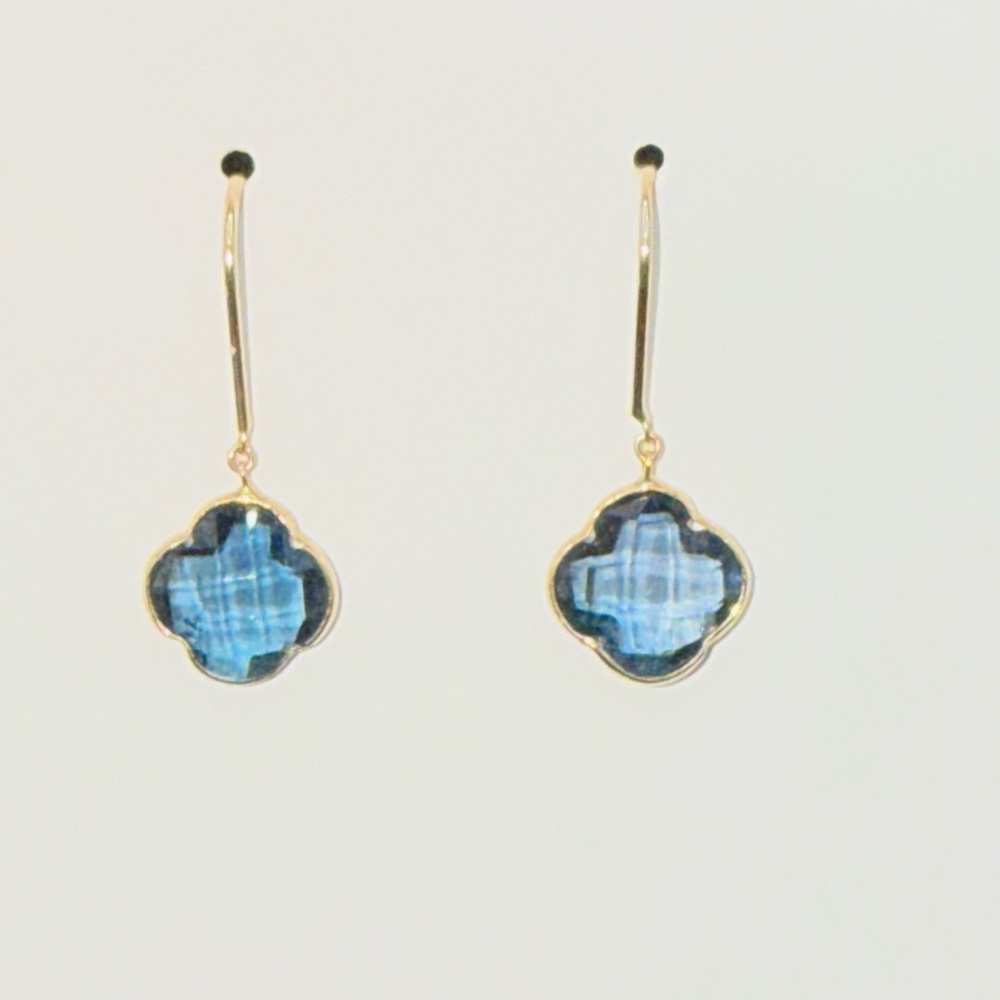 Ross-Simons Blue and Gold Clover Earrings
